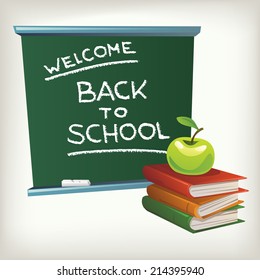 Blackboard with back to school lettering