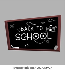 blackboard with back to school text