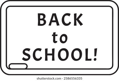 Blackboard with back to school writing and piece of chalk at the bottom is perfect for educational content related to the beginning of classes