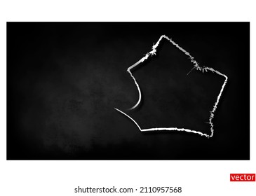 schwarzer Hintergrund mit Kopienraum. Leerer Raum zum Nachdenken. Chalk dachte, Blase an der Tafel. Schwarze Chalkboard-Textur. Vektorgrafik