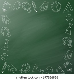 Blackboard background. Vector illustration.