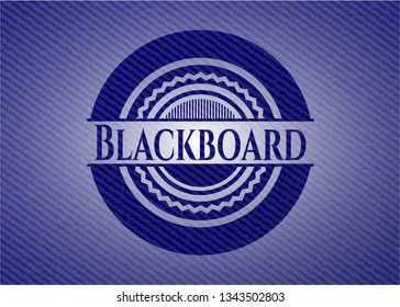 Blackboard badge with denim background