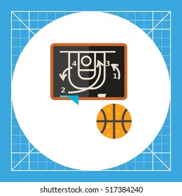 Blackboard with Basketball Strategy Icon