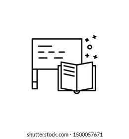 Blackboard book learning icon. Element of labor icon