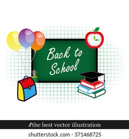 blackboard, books, cap