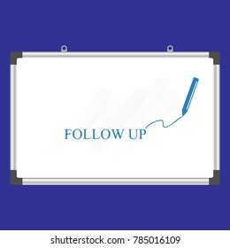 Blackboard. Business illustrations with the description:follow up