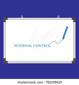 Blackboard. Business illustrations with the description:internal control