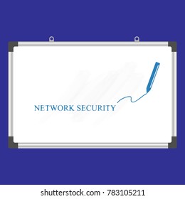 Blackboard. Business illustrations with the description:network security
