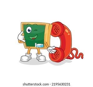 the blackboard call mascot. cartoon vector