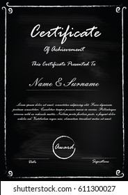 Blackboard certificate template concept vector