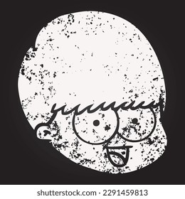 blackboard chalk cartoon male face