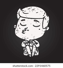 blackboard chalk cartoon model guy pouting