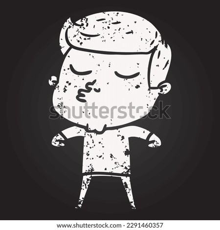 blackboard chalk cartoon model guy pouting