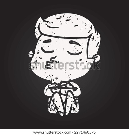 blackboard chalk cartoon model guy pouting