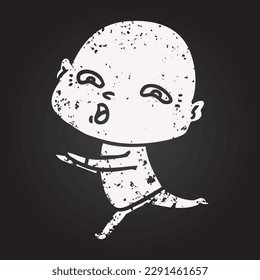 blackboard chalk cartoon nervous man