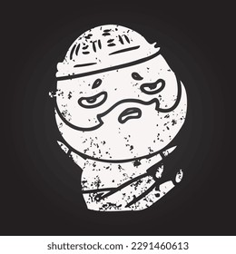 blackboard chalk cartoon worried man with beard