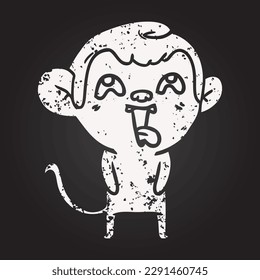 blackboard chalk crazy cartoon monkey