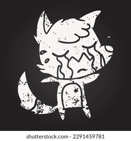 blackboard chalk crying fox cartoon