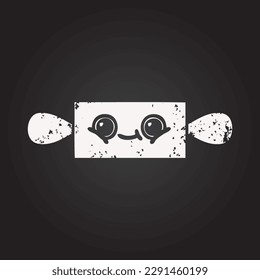blackboard chalk drawing cartoon of a rolling pin