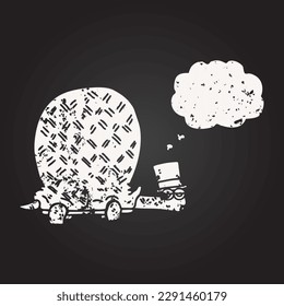 blackboard chalk freehand drawn thought bubble cartoon tortoise