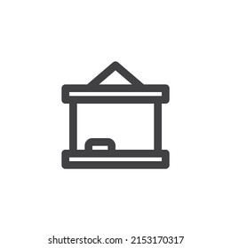 Blackboard with chalk line icon. linear style sign for mobile concept and web design. Office whiteboard outline vector icon. Symbol, logo illustration. Vector graphics