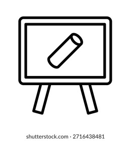 Ilustración vectorial de icono de contorno de tiza de pizarra