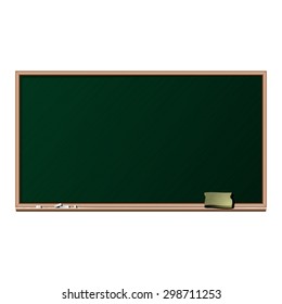 Blackboard, chalk and sponge - isolated vector illustration (10 EPS)