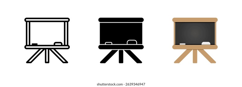 A blackboard or chalkboard icon, versatile for representing teaching, learning, classroom, and educational presentations.