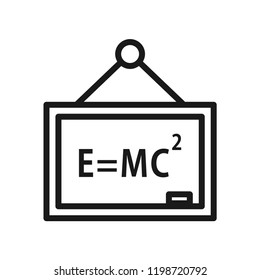 Blackboard with chemistry science formula icon. Science lab concept, simple flat design. Isolate on white background.