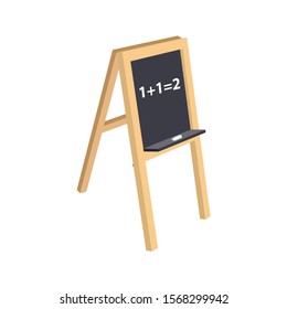 Blackboard for children.3d vector illustration and isometric view.