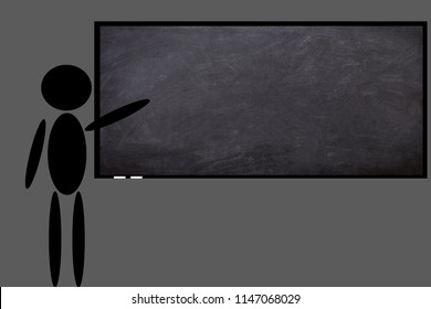 The blackboard in a class of a school