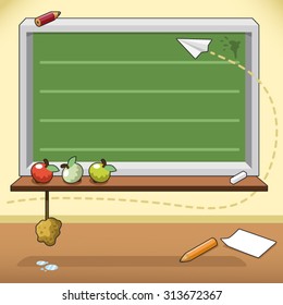 Blackboard in classroom (empty space for your text)