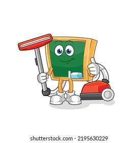 the blackboard clean with a vacuum . character vector