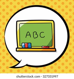 blackboard color doodle, speech bubble