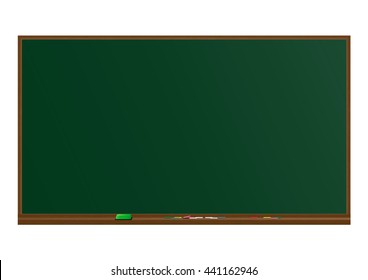 blackboard with colored chalks and eraser. vectors