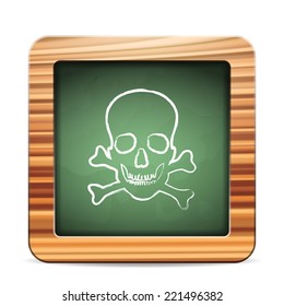 Blackboard danger  on a white background. Vector illustration.