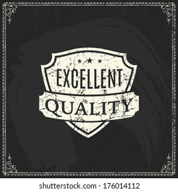 blackboard design part of high fancy quality medal sticker on chalk chalkboard scene template blackboard texture sign ornate fancy quality flag marketing chalkboard worth value letterhead printout man