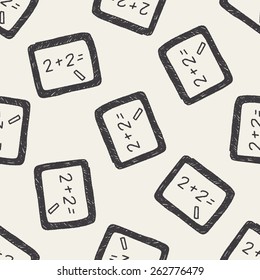 blackboard doodle drawing seamless pattern background