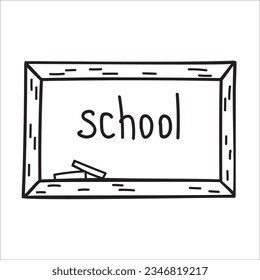 Blackboard doodle vector illustration isolated on white background