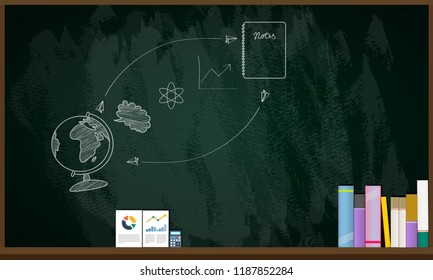 Blackboard with drawing text, vector EPS 10