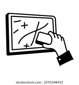 Blackboard duster icon in hand drawn style 