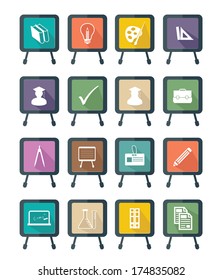 Blackboard Education icons,Colorful version,vector