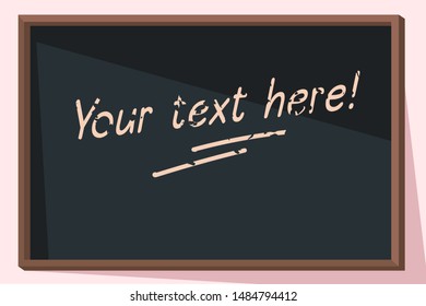 Blackboard Empty Template with Text Example Vector