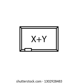 blackboard, eraser, equation icon. Element of education illustration. Signs and symbols can be used for web, logo, mobile app, UI, UX
