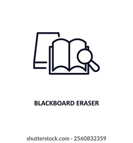 blackboard eraser outline icon.  Thin line icon from education collection. Editable vector isolated on white background