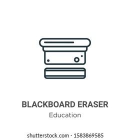 Blackboard eraser outline vector icon. Thin line black blackboard eraser icon, flat vector simple element illustration from editable education concept isolated on white background