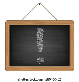 blackboard with exclamation mark 