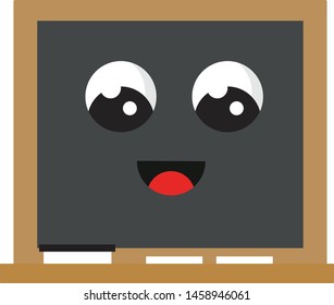 Blackboard with eyes, illustration, vector on white background.