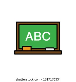 Blackboard With Filled Line Icon Vector Illustration 