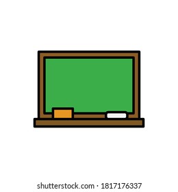 Blackboard With Filled Line Icon Vector Illustration 